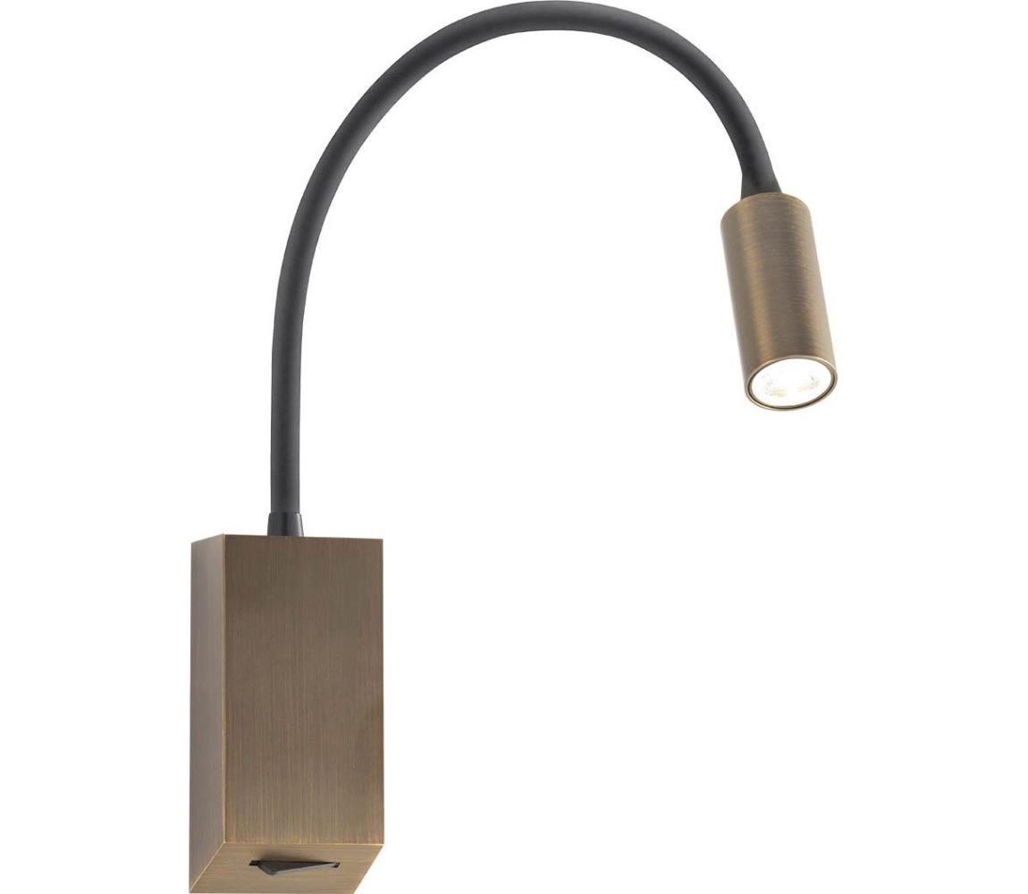 Redo 01-4802 - LED flexibilná lampička HELLO LED/3W/230V bronzová 01-4802