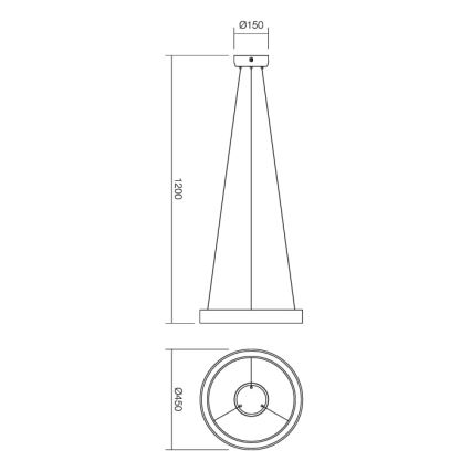 Redo 01-671 - LED Luster na lanku LOOP LED/38W/230V pr. 45 cm biela