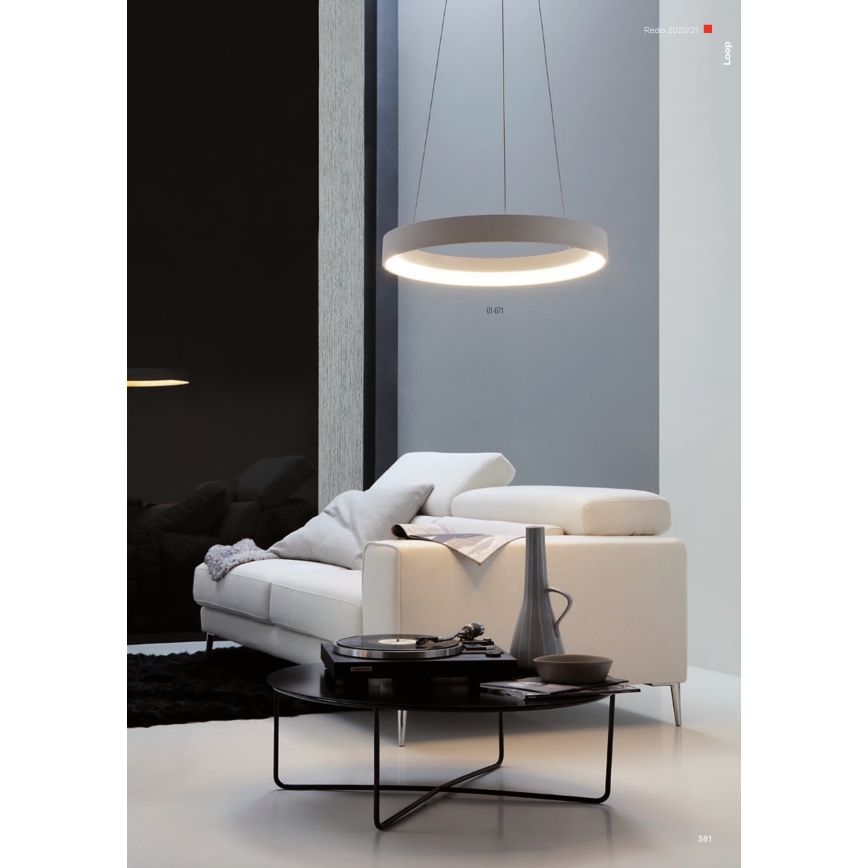 Redo 01-672 - LED Luster na lanku LOOP LED/48W/230V pr. 60 cm biela