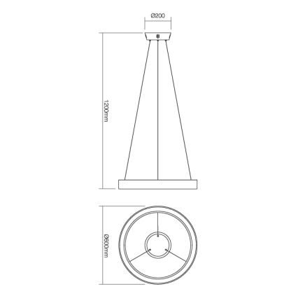 Redo 01-672 - LED Luster na lanku LOOP LED/48W/230V pr. 60 cm biela