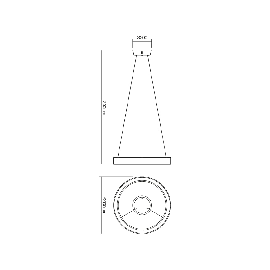 Redo 01-672 - LED Luster na lanku LOOP LED/48W/230V pr. 60 cm biela