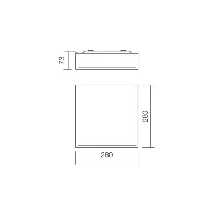 Redo 01-705 - Kúpeľňové stropné svietidlo EGO 2xE27/60W/230V 28x28 cm IP44