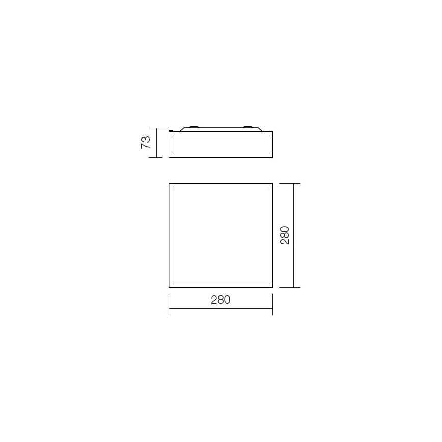 Redo 01-705 - Kúpeľňové stropné svietidlo EGO 2xE27/60W/230V 28x28 cm IP44