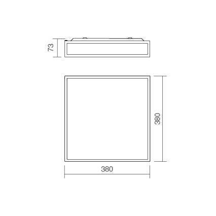 Redo 01-706 - Kúpeľňové stropné svietidlo EGO 4xE27/60W/230V 38x38 cm IP44