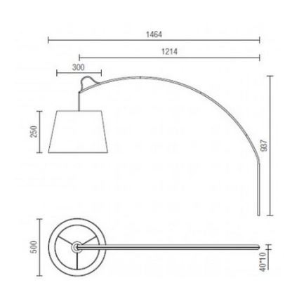 Redo 02-380 - Nástenná lampa SWAP 1xE27/42W/230V šedá