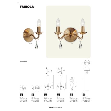 Redo 02-709 - Nástenné svietidlo FABIOLA 1xE14/28W/230V