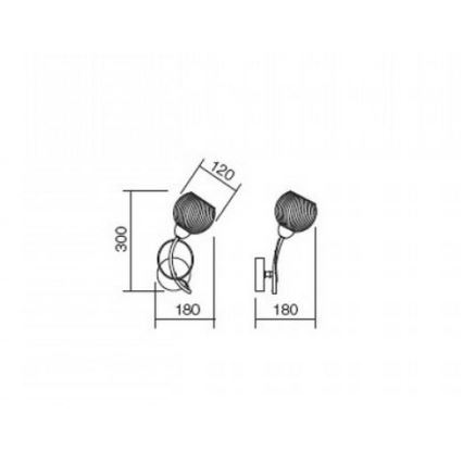 Redo 02-793 - Nástenná lampa ANNE 1xE14/28W/230V