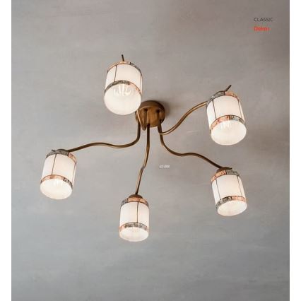 Redo 02-888 - Prisadený luster DEKOR 5xE27/42W/230V pr. 52,3 cm bronz