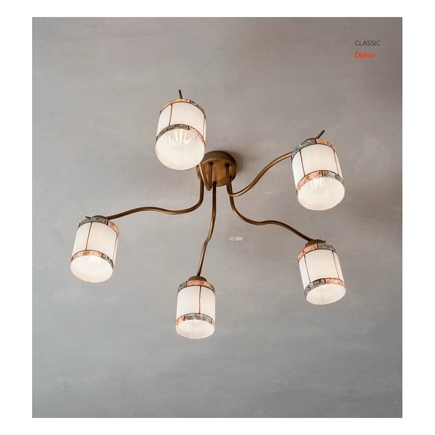 Redo 02-888 - Prisadený luster DEKOR 5xE27/42W/230V pr. 52,3 cm bronz