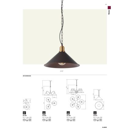 Redo 02-934 - Nástenné svietidlo VERNER 1xE27/42W/230V