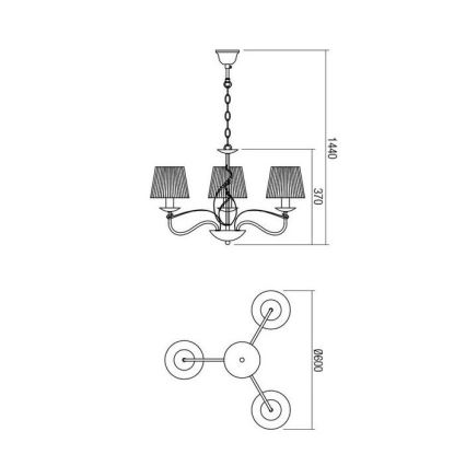 Redo 02-951 - Luster na reťazi VIRTUU 3xE14/28W/230V