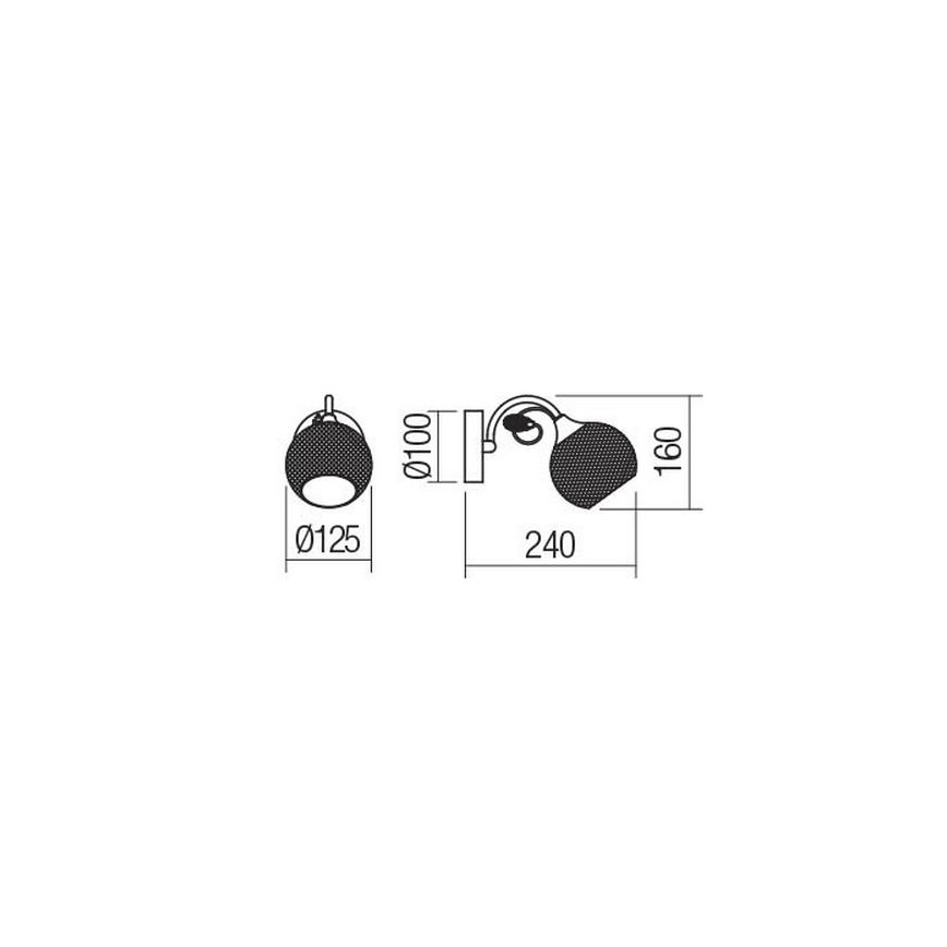 Redo 02-969 - Nástenná lampa ASPERA 1xE14/28W/230V čierna