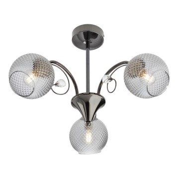 Redo 02-970 - Luster na tyči ASPERA 3xE14/28W/230V čierna
