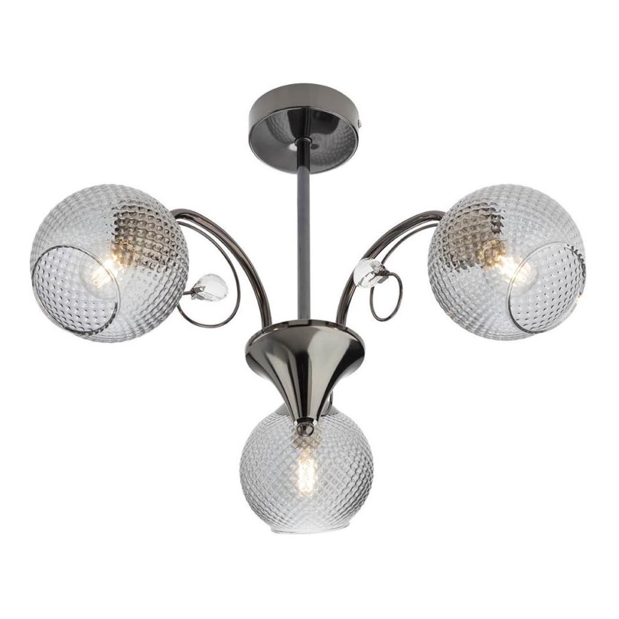 Redo 02-970 - Luster na tyči ASPERA 3xE14/28W/230V čierna
