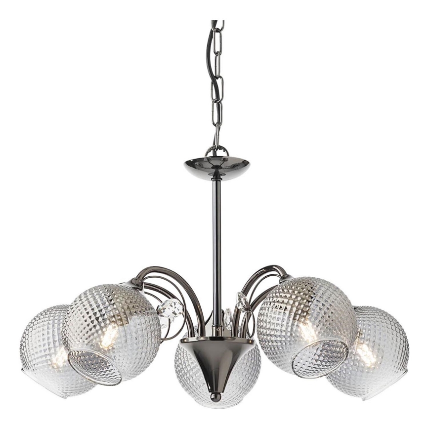 Redo 02-973 - Luster na reťazi ASPERA 5xE14/28W/230V čierna