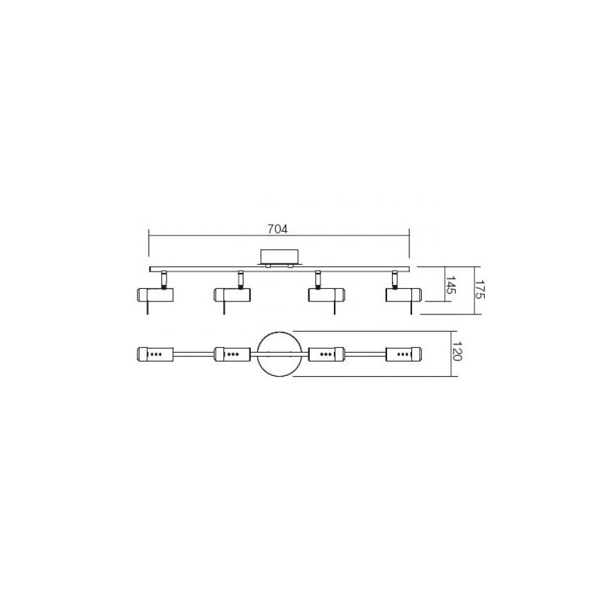 Redo 04-332 - LED bodové svietidlo SLIM 4xLED/4W/230V lesklý chróm