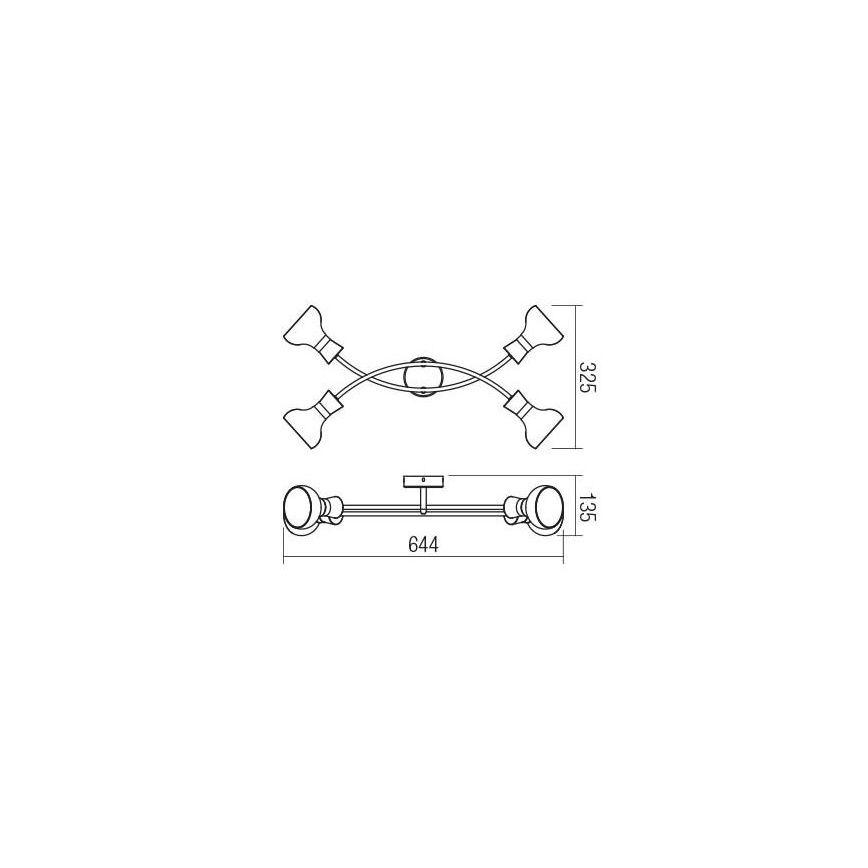 Redo 04-478 - Prisadený luster BOWIE 4xE14/28W/230V