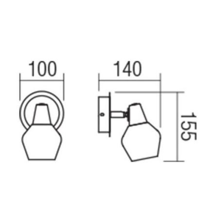 Redo 04-487 - Nástenná lampa CLOVIS 1xE14/28W/230V