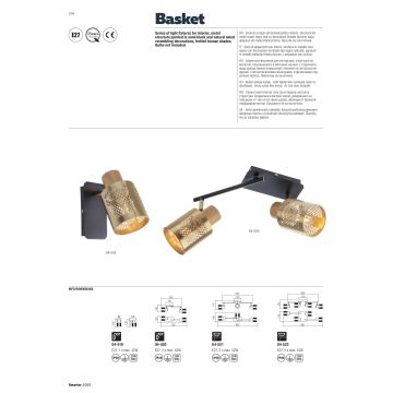 Redo 04-521 - Prisadený luster BASKET 3xE27/42W/230V bronz