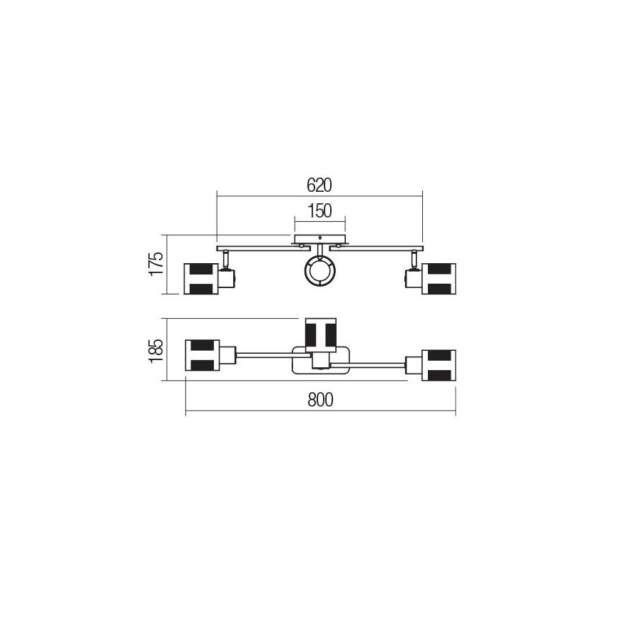 Redo 04-521 - Prisadený luster BASKET 3xE27/42W/230V bronz