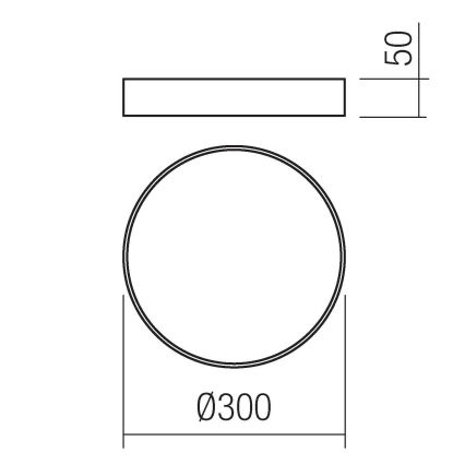 Redo 05-930 - LED Stropné svietidlo KNOB LED/24W/230V 3000K-6500K 30 cm čierna