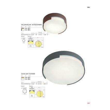 Redo 90004 - LED Vonkajšie stropné svietidlo SKOR LED/12W/230V pr. 15 cm IP54 hnedá