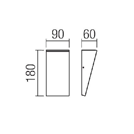 Redo 90019 - LED Vonkajšie nástenné svietidlo TOKYO LED/12W/230V 3000K IP54 šedá