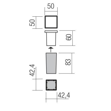 Redo 90040 - LED Vonkajšie zápustné svietidlo INCAS LED/2,3W/230V IP65