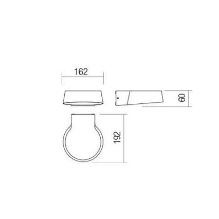 Redo 90046 - LED Vonkajšie nástenné svietidlo PHASER LED/12W/230V IP54