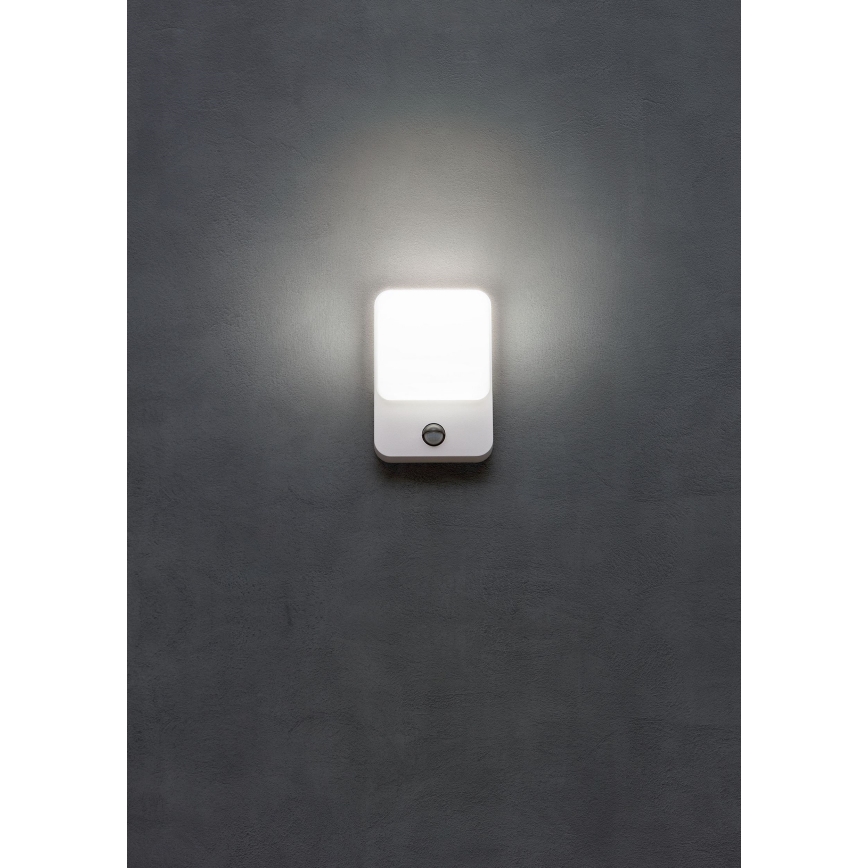 Redo 90131 - LED vonkajšie nástenné svietidlo so snímačom pohybu a súmraku COLIN LED/9W/230V 3000K IP54 biele