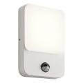 Redo 90132 - LED vonkajšie nástenné svietidlo so senzorom pohybu a súmraku COLIN LED/9W/230V 4000K IP54 biela