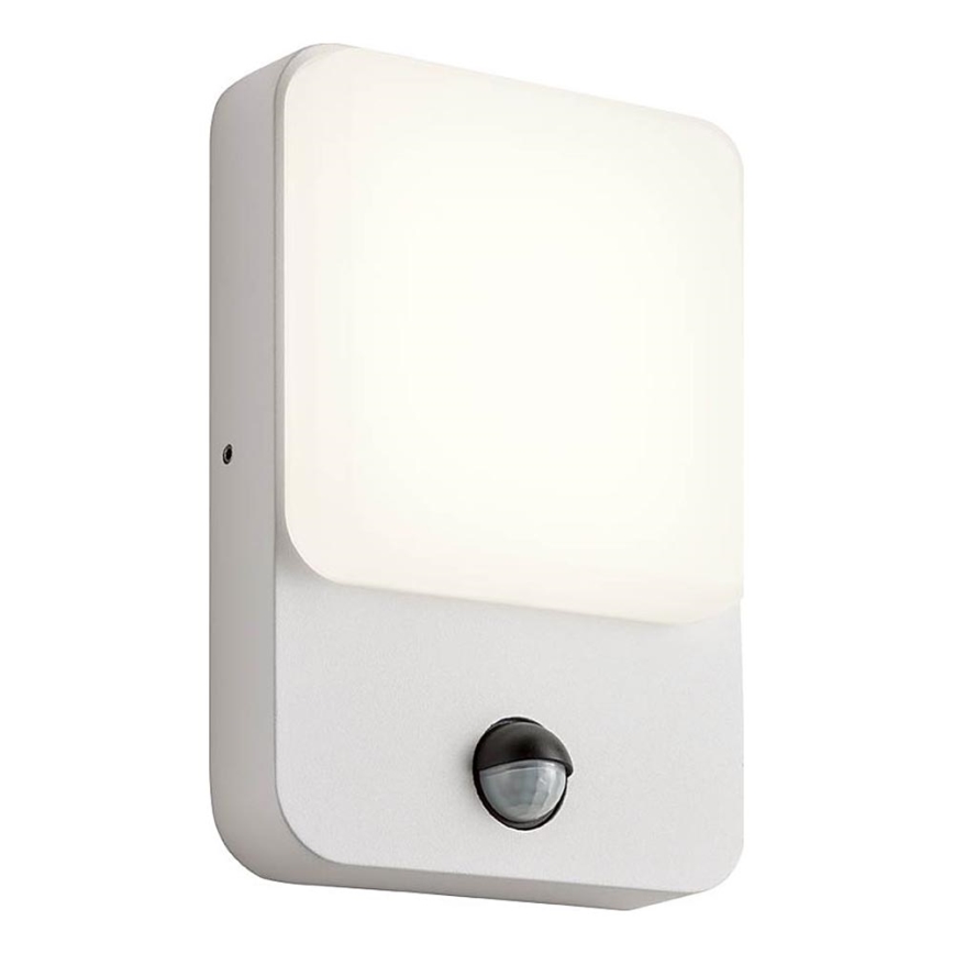 Redo 90132 - LED vonkajšie nástenné svietidlo so senzorom pohybu a súmraku COLIN LED/9W/230V 4000K IP54 biela