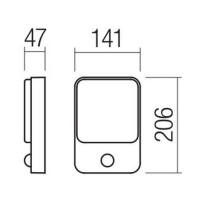 Redo 90133 - LED Vonkajšie nástenné svietidlo so senzorom COLIN 1xLED/9W/230V IP54