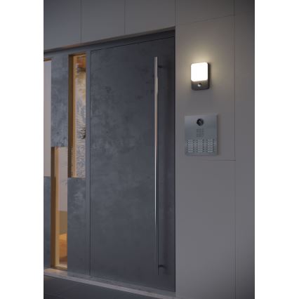 Redo 90134 - LED vonkajšie nástenné svietidlo COLIN s pohybovým a súmrakovým senzorom LED/9W/230V 4000K IP54 antracit