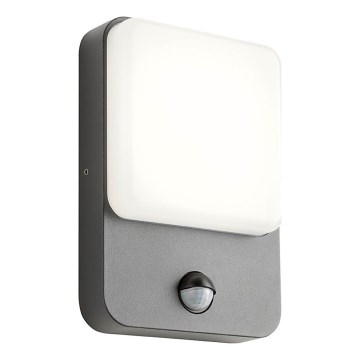 Redo 90134 - LED vonkajšie nástenné svietidlo COLIN s pohybovým a súmrakovým senzorom LED/9W/230V 4000K IP54 antracit
