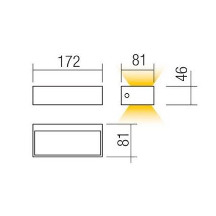 Redo 90153 - LED Vonkajšie nástenné svietidlo LAMPRIS 1xLED/9W/230V IP65