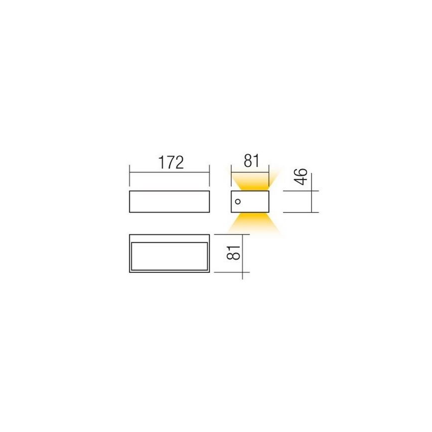 Redo 90153 - LED Vonkajšie nástenné svietidlo LAMPRIS 1xLED/9W/230V IP65