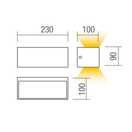 Redo 90154 - LED Vonkajšie nástenné svietidlo LAMPRIS 1xLED/12W/230V IP65