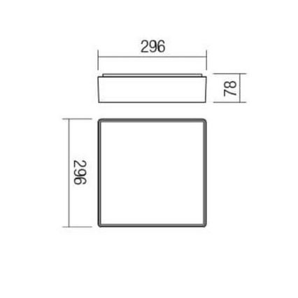 Redo 90158 - LED Vonkajšie stropné svietidlo MARINA LED/16W/230V 29,6x29,6 cm IP65 antracit