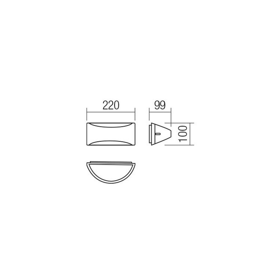 Redo 90191 - LED Vonkajšie nástenné svietidlo SCUDO LED/10W/230V 3000K IP54 antracit