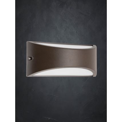 Redo 90192 - LED Vonkajšie nástenné svietidlo SCUDO LED/10W/230V 3000K IP54 hnedá