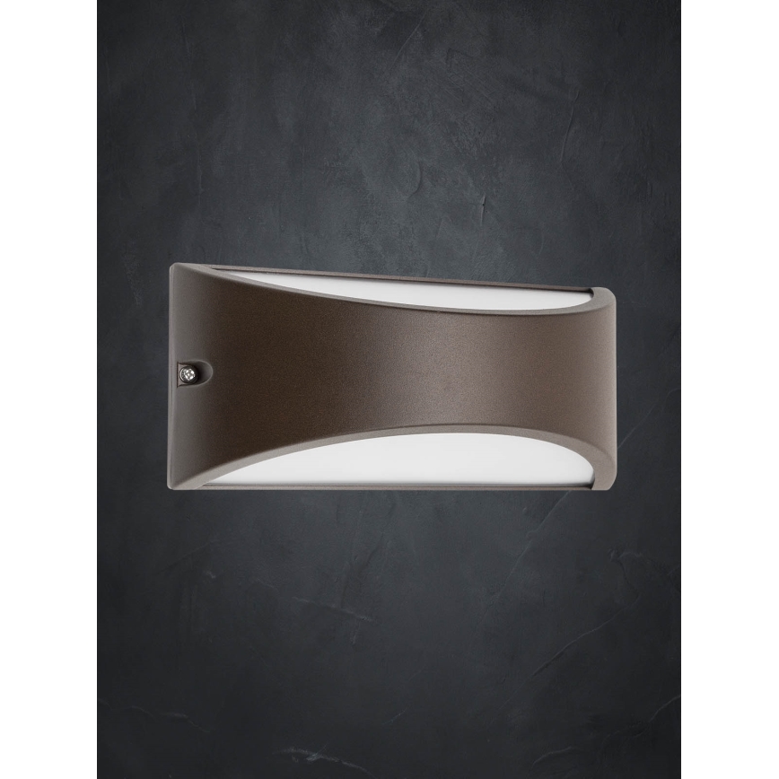 Redo 90192 - LED Vonkajšie nástenné svietidlo SCUDO LED/10W/230V 3000K IP54 hnedá