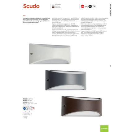 Redo 90192 - LED Vonkajšie nástenné svietidlo SCUDO LED/10W/230V 3000K IP54 hnedá