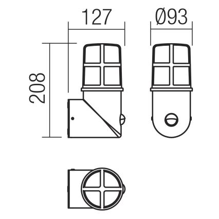 Redo 90199 - Vonkajšie svietidlo so senzorom TRITON 1xE27/28W/230V IP54 mosadz