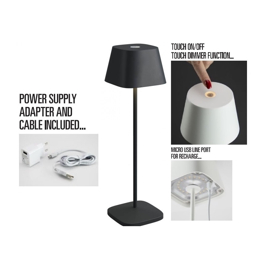 Redo 90218 - LED Vonkajšia stmievateľná lampa LA NUIT LED/2,2W/230V IP65 + USB