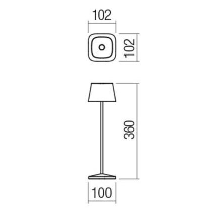 Redo 90218 - LED Vonkajšia stmievateľná lampa LA NUIT LED/2,2W/230V IP65 + USB