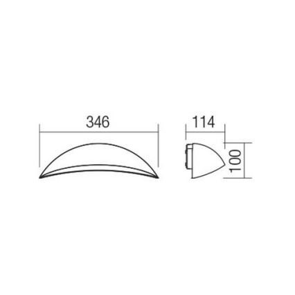 Redo 90235 - LED vonkajšie nástenné svietidlo PALMA LED/18W/230V 3000K IP54 antracit