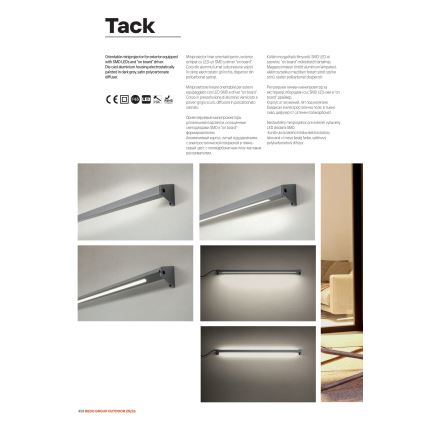 Redo 90242 - Vonkajšie LED svietidlo TACK IP65, 15 W, 230 V, 3000 K, antracit