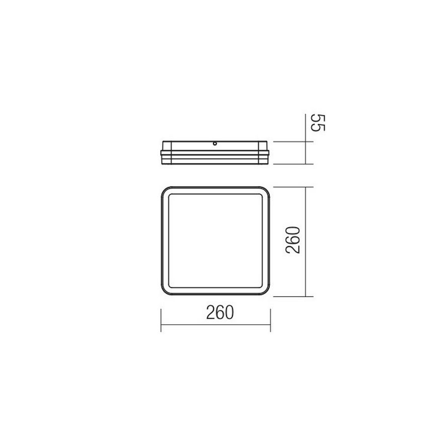 Redo 90288 - LED Vonkajšie stropné svietidlo ISOLA LED/24W/230V 26x26 cm 3000/4000/6500K IP54 antracit