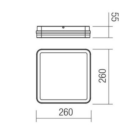 Redo 90292 - LED Vonkajšie stropné svietidlo so senzorom ISOLA LED/24W/230V 26x26 cm 3000/4000/6500K IP54 antracit